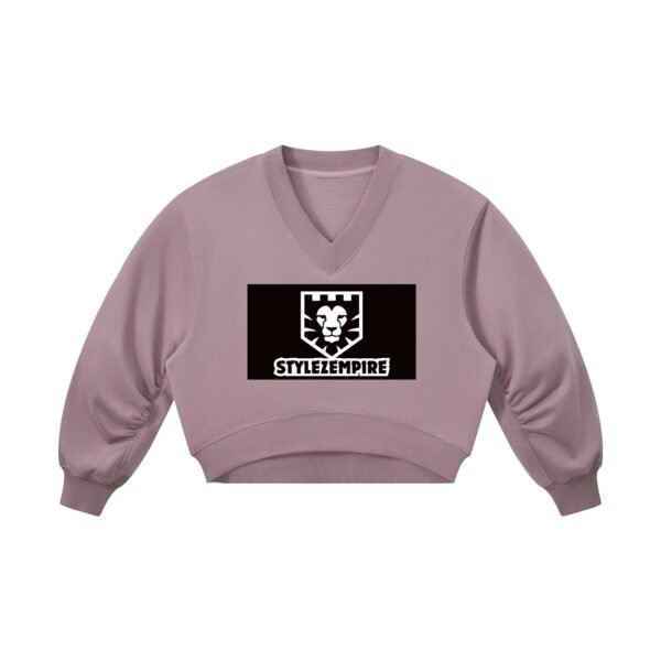 https://ajmall-vc-public-bucket.oss-us-west-1.aliyuncs.com/hugepod/material/custom_printing/0c34bb2908e04880a90bdfd429672522.png Women’s Crop V-Neck Sweatshirt