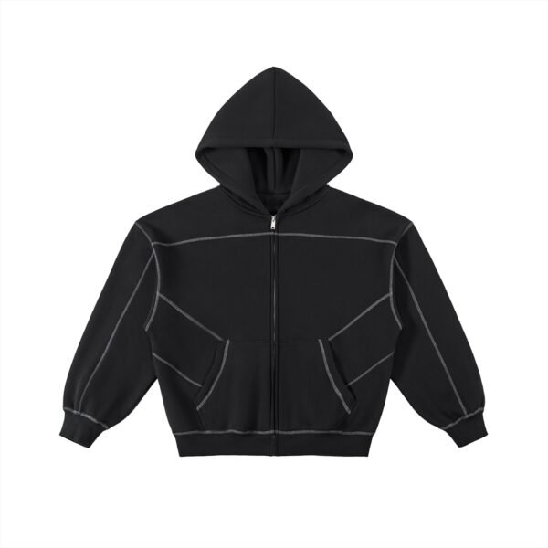 https://ajmall-vc-public-bucket.oss-us-west-1.aliyuncs.com/hugepod/material/custom_printing/db4ca9d4a28046c092404eb201f1ad44.png Contrast-Stitched Boxy Fleece Zip Hoodie